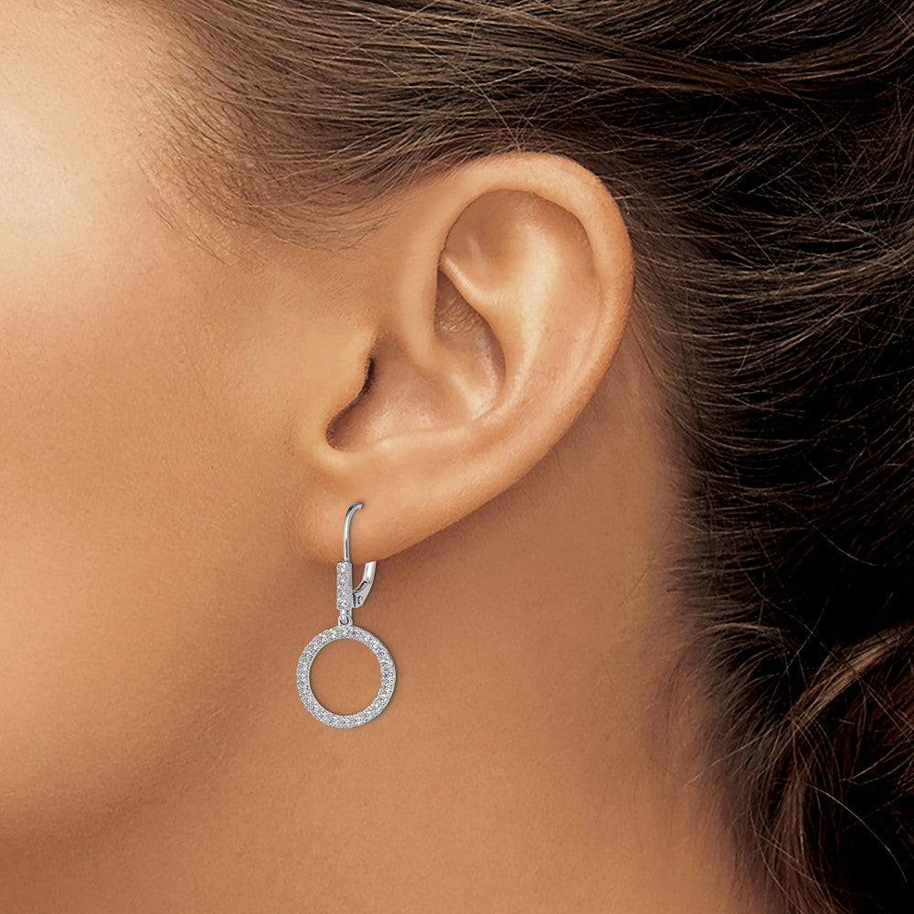 14kw 1/2ct Lab Grown Dia VS/SI+ G+ Comp Circle Leverback Earrings