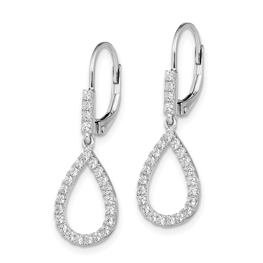 14kw 1/2ct Lab Grown Diamond VS/SI+ G+ Comp Dangle Leverback Earrings