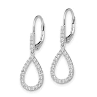 14kw 1/2ct Lab Grown Diamond VS/SI+ G+ Comp Dangle Leverback Earrings