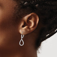 14kw 1/2ct Lab Grown Diamond VS/SI+ G+ Comp Dangle Leverback Earrings