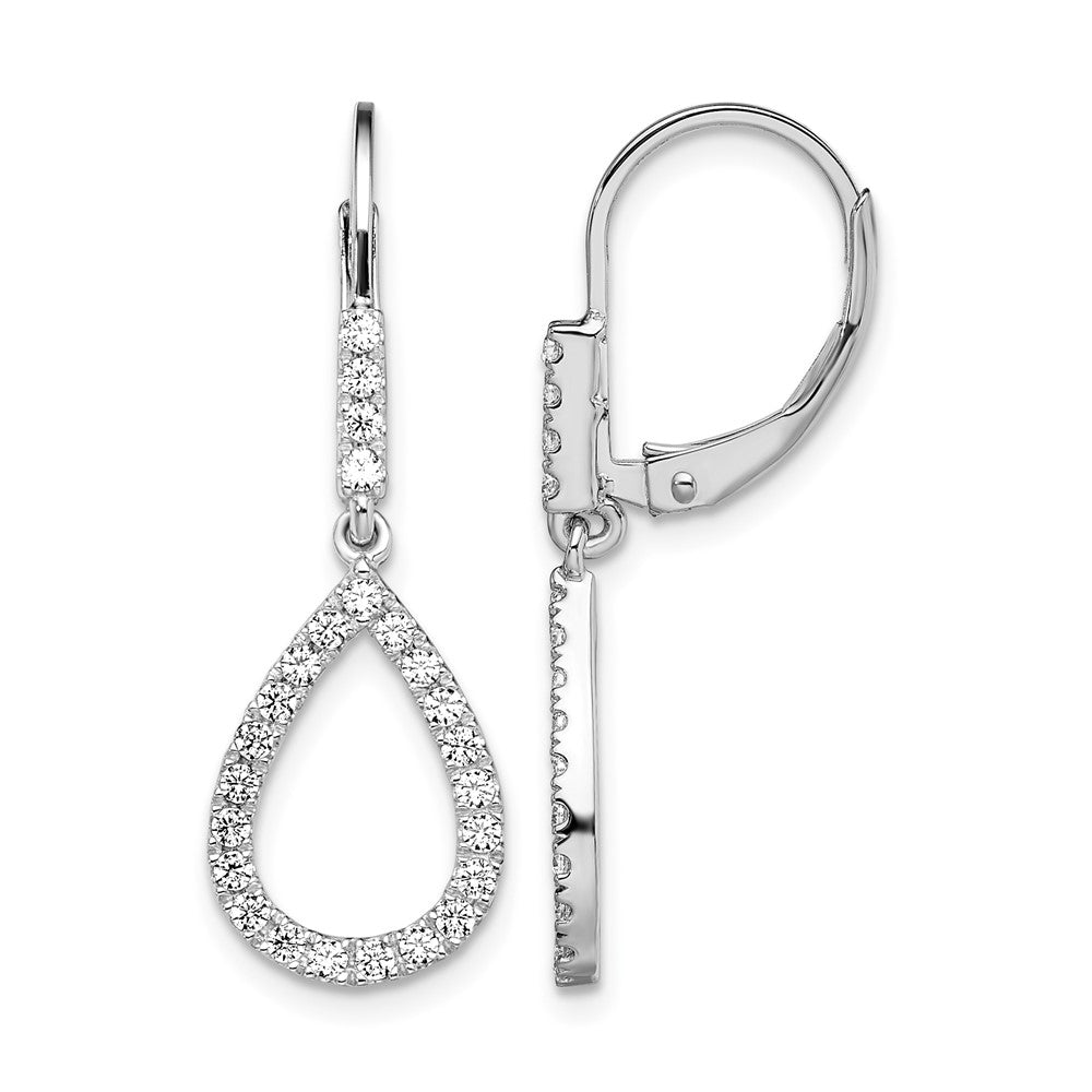 14kw 1/2ct Lab Grown Diamond VS/SI+ G+ Comp Dangle Leverback Earrings