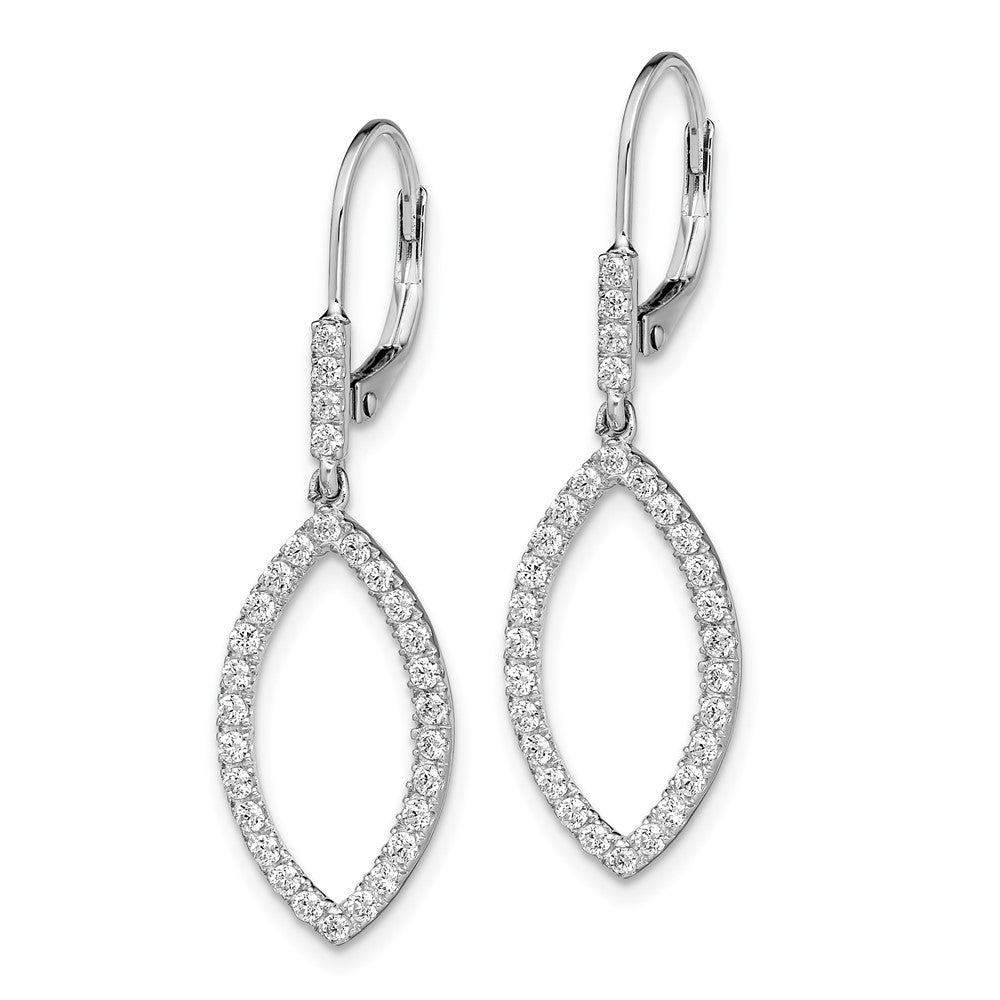 14kw 3/4ct Lab Grown Diamond VS/SI+ G+ Comp Dangle Leverback Earrings