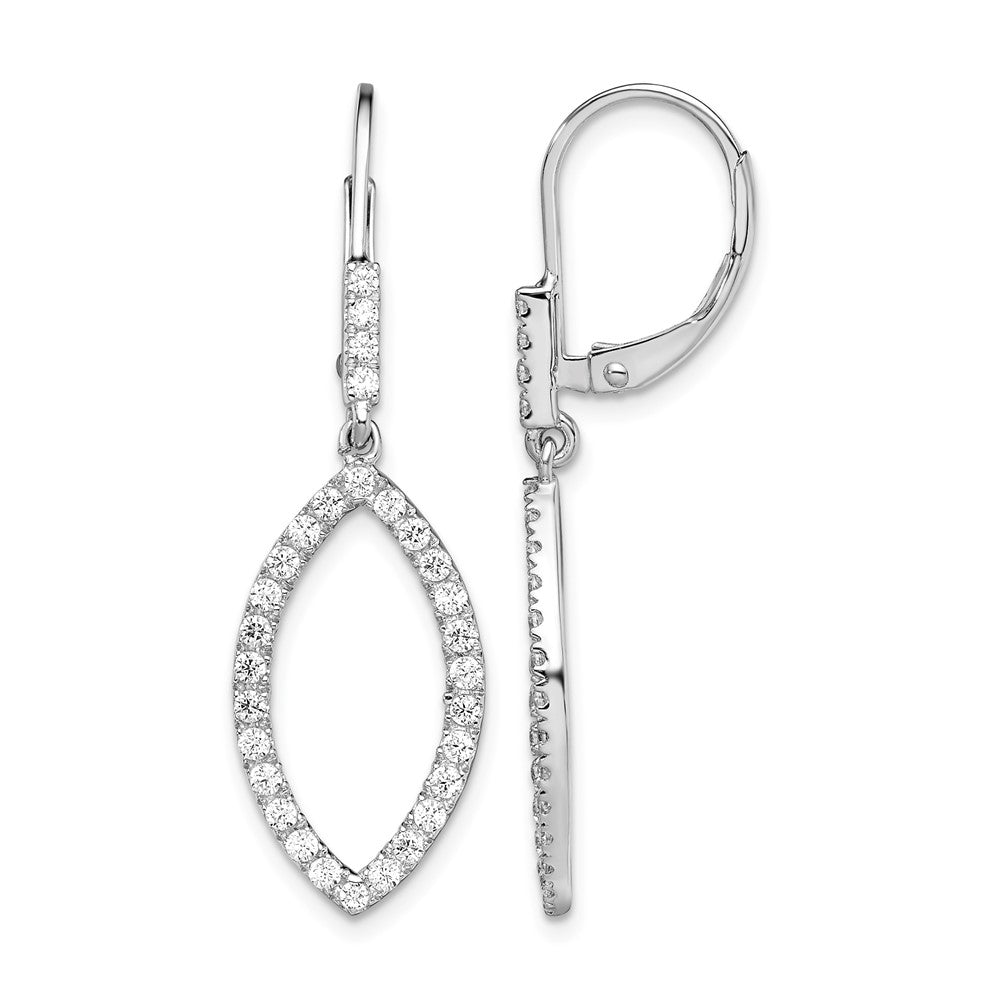 14kw 3/4ct Lab Grown Diamond VS/SI+ G+ Comp Dangle Leverback Earrings