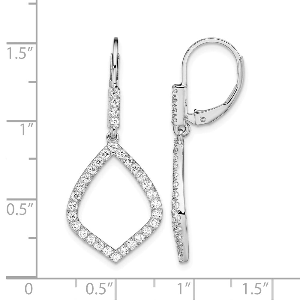 14kw 3/4ct Lab Grown Diamond VS/SI+ G+ Comp Dangle Leverback Earrings