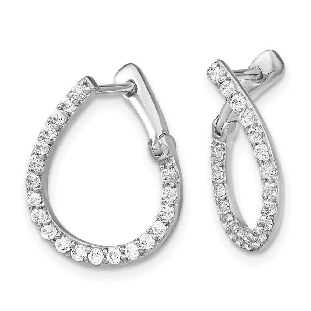 14kw 5/8ct Lab Grown Diamond VS/SI+ G+ Comp Hinged Hoop Earrings