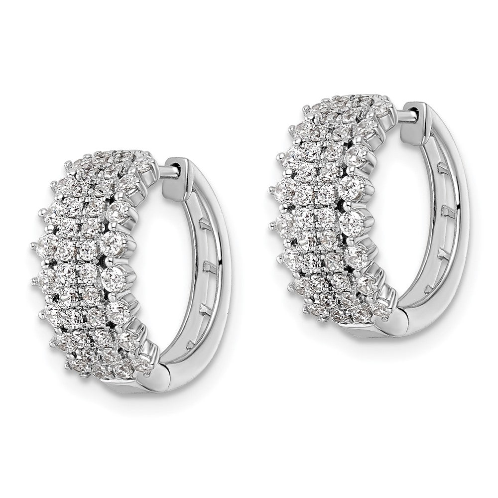 14kw 1ct Lab Grown Diamond VS/SI+ G+ Comp Hinged Hoop Earrings