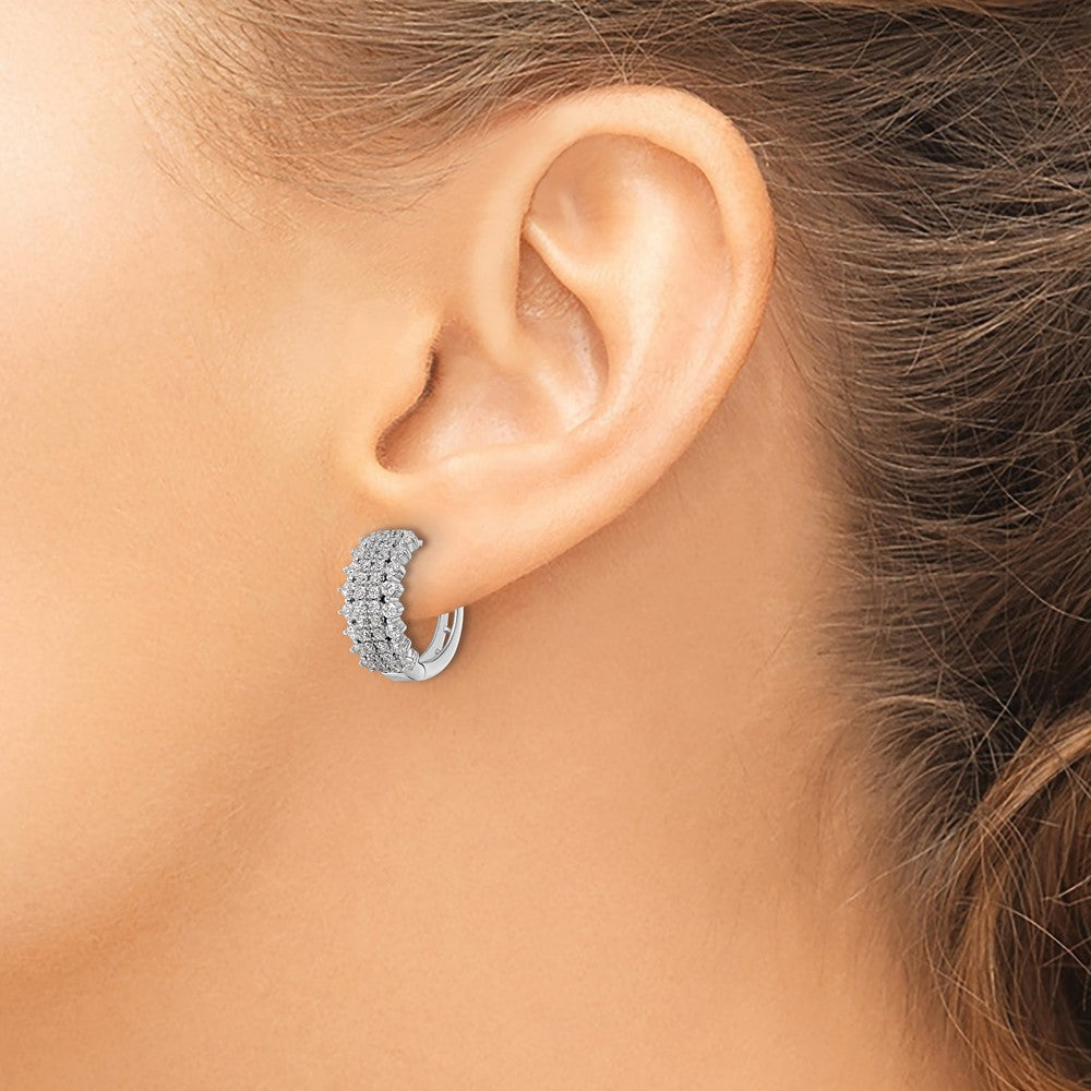 14kw 1ct Lab Grown Diamond VS/SI+ G+ Comp Hinged Hoop Earrings