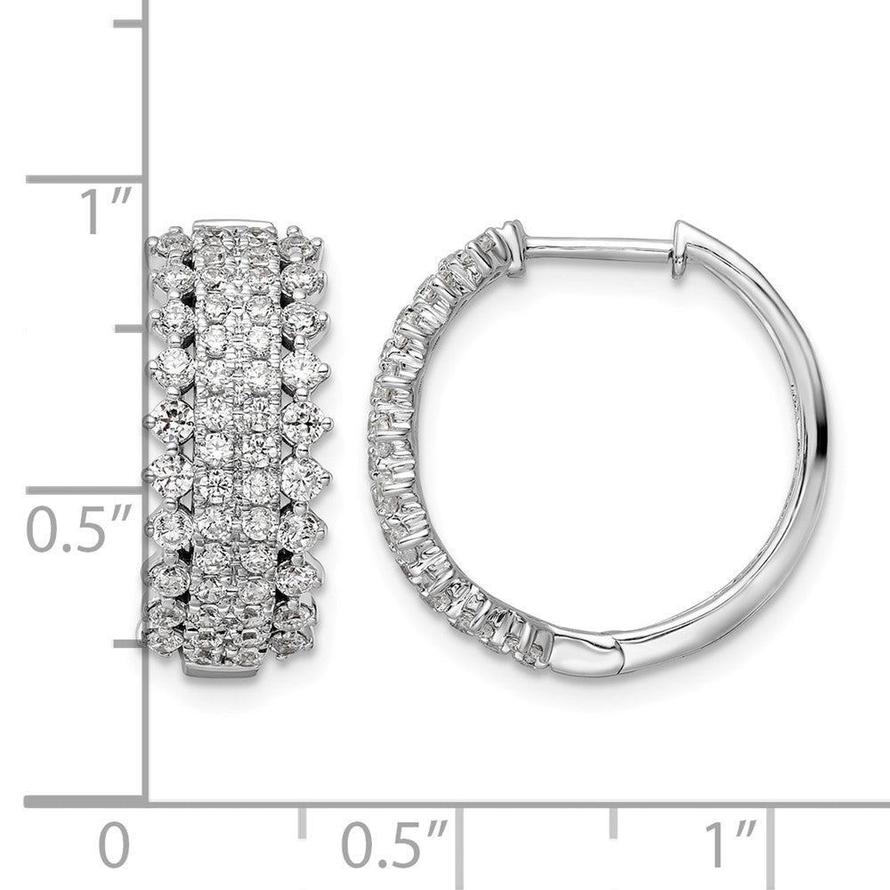 14kw 1 1/2ct Lab Grown Diamond VS/SI+ G+ Comp Hinged Hoop Earrings
