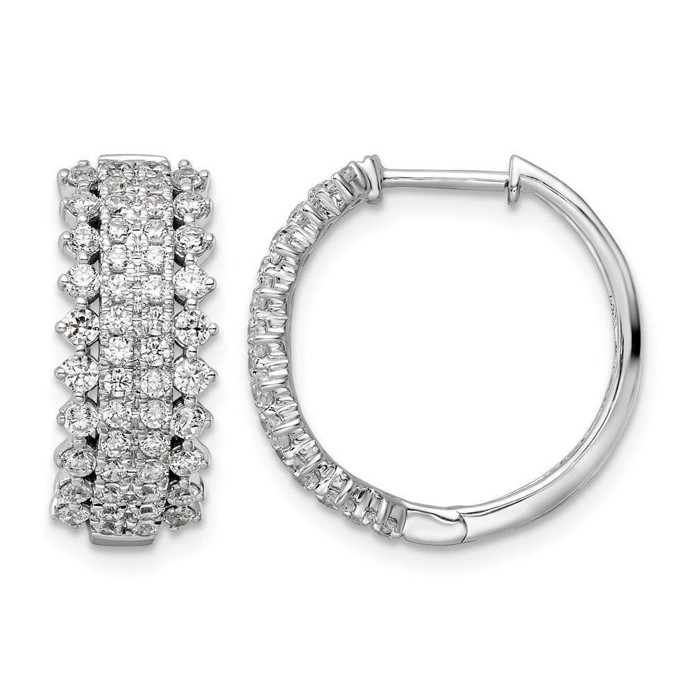 14kw 1 1/2ct Lab Grown Diamond VS/SI+ G+ Comp Hinged Hoop Earrings