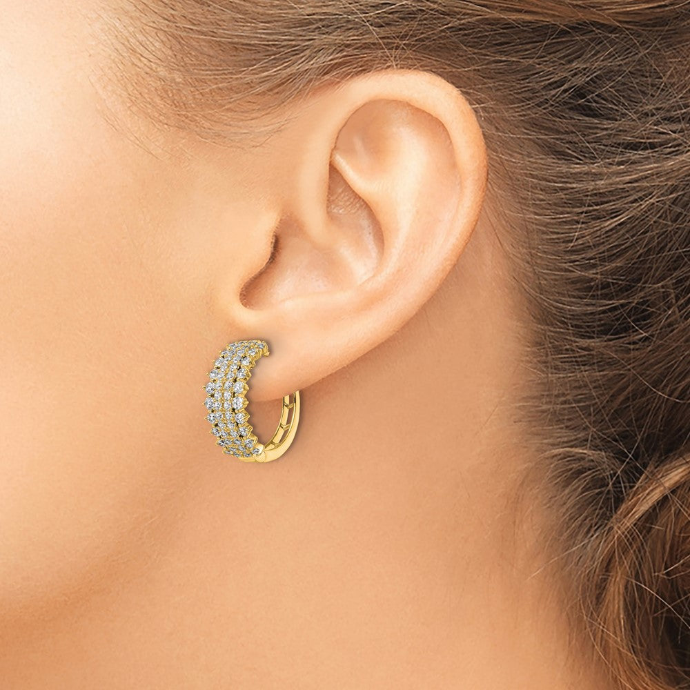 14k 2ct Lab Grown Diamond VS/SI+ G+ Comp Hinged Hoop Earrings