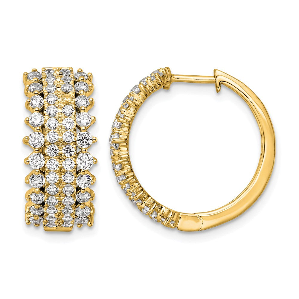 14k 2ct Lab Grown Diamond VS/SI+ G+ Comp Hinged Hoop Earrings