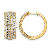 14k 2ct Lab Grown Diamond VS/SI+ G+ Comp Hinged Hoop Earrings