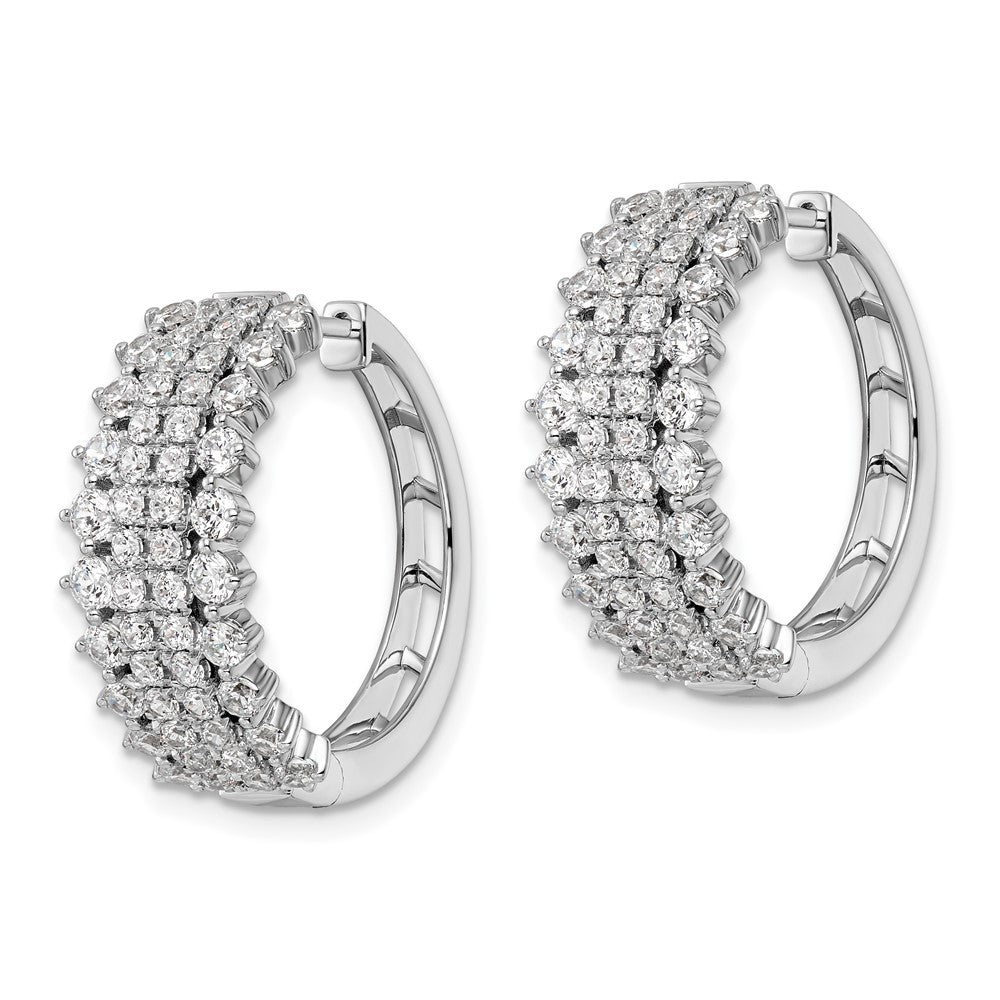 14kw 2 1/2ct Lab Grown Diamond VS/SI+ G+ Comp Hinged Hoop Earrings