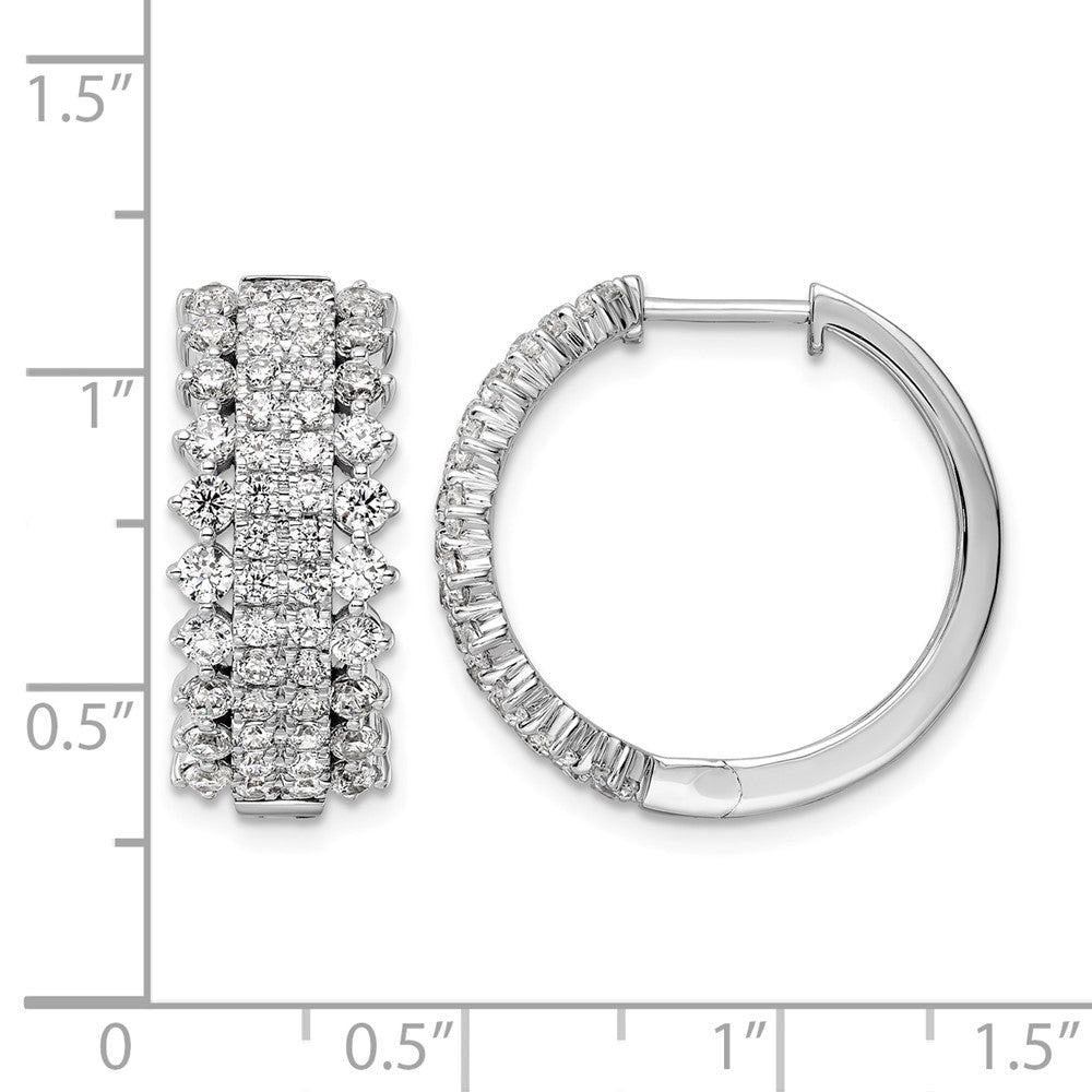 14kw 2 1/2ct Lab Grown Diamond VS/SI+ G+ Comp Hinged Hoop Earrings