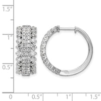 14kw 2 1/2ct Lab Grown Diamond VS/SI+ G+ Comp Hinged Hoop Earrings