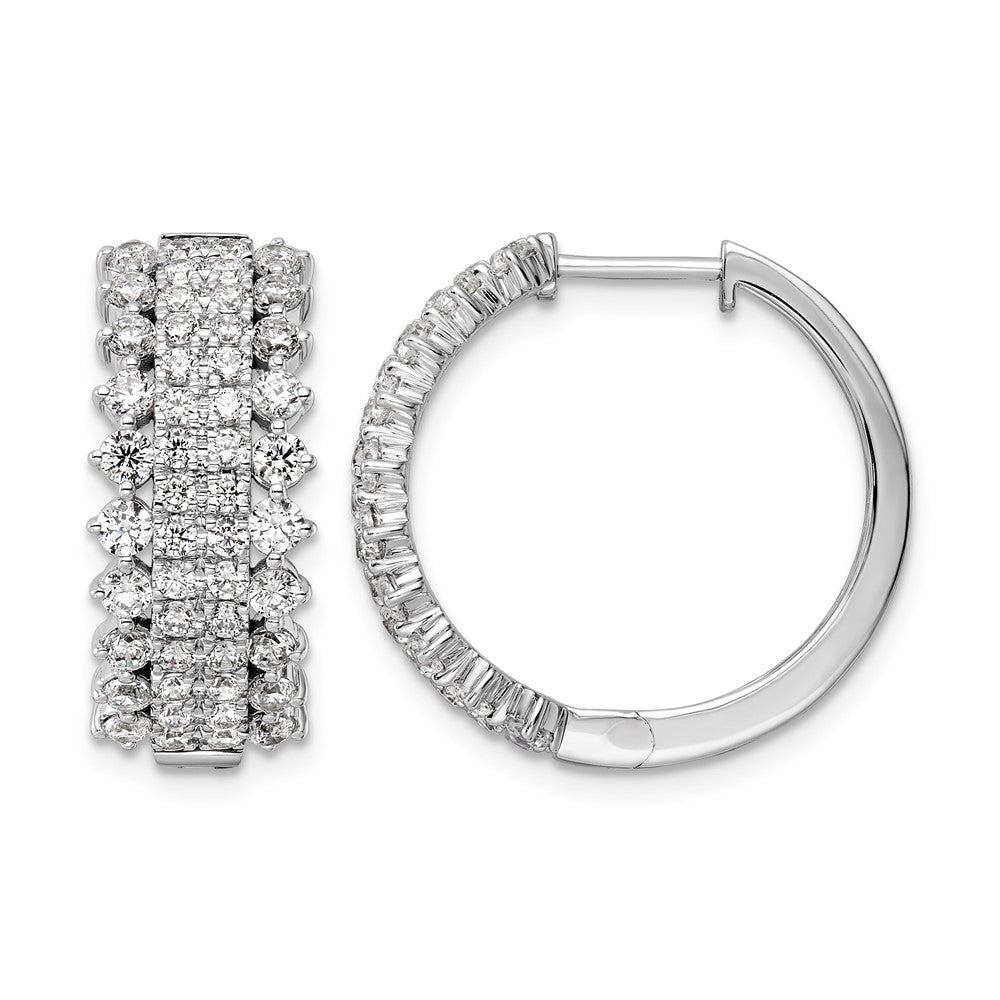 14kw 2 1/2ct Lab Grown Diamond VS/SI+ G+ Comp Hinged Hoop Earrings
