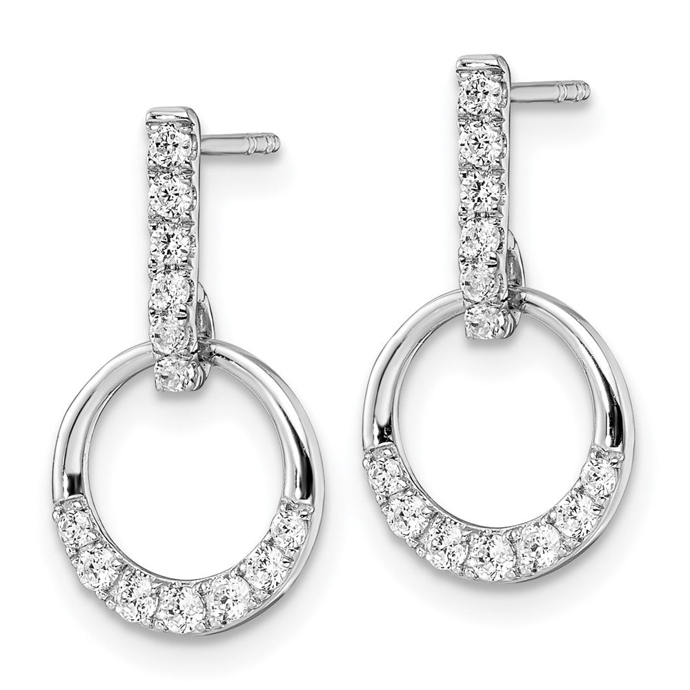 14kw 3/8ct Lab Grown Diamond VS/SI+ G+ Comp Dangle Circle Post Earrings
