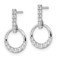 14kw 3/8ct Lab Grown Diamond VS/SI+ G+ Comp Dangle Circle Post Earrings
