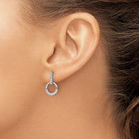 14kw 3/8ct Lab Grown Diamond VS/SI+ G+ Comp Dangle Circle Post Earrings