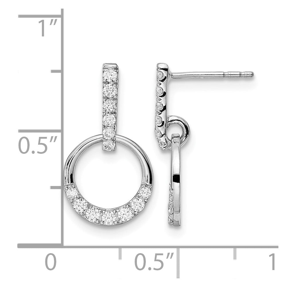 14kw 3/8ct Lab Grown Diamond VS/SI+ G+ Comp Dangle Circle Post Earrings