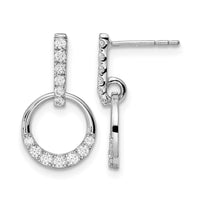 14kw 3/8ct Lab Grown Diamond VS/SI+ G+ Comp Dangle Circle Post Earrings