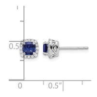 10kw 1/10ct Lab Grown Dia VS/SI+ G+ & Cr Sapp Square Halo Post Earrings