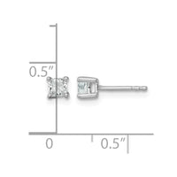 14kw 1/2ct Lab Grown Diamond VS+ F+ Cushion Comp 4 Prong Stud Earrings