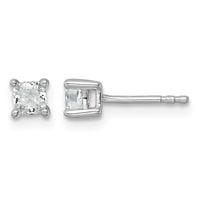 14kw 1/2ct Lab Grown Diamond VS+ F+ Cushion Comp 4 Prong Stud Earrings