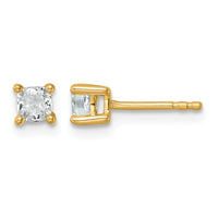 14ky 1/2ct Cert Lab Grown Dia VS/SI+ G+ Cushion Comp 4 Prong Stud Earrings