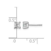 14kw 3/4ct Cert Lab Grown Dia VS+ F+ Cushion Comp 4 Prong Stud Earrings