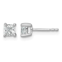 14kw 3/4ct Cert Lab Grown Dia VS+ F+ Cushion Comp 4 Prong Stud Earrings