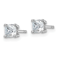 14kw 1ct Cert Lab Grown Dia VS+ F+ Cushion Comp 4 Prong Stud Earrings