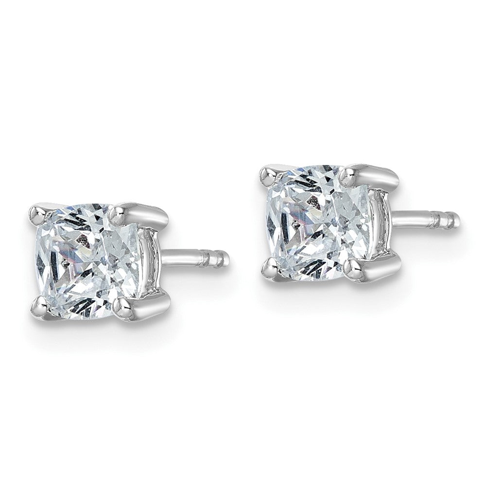 14kw 1 1/2ct Lab Grown Dia VS+ F+ Cushion Comp 4 Prong Stud Earrings