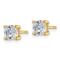 14ky 1 1/2ct Lab Grown Dia VS+ F+ Cushion Comp 4 Prong Stud Earrings