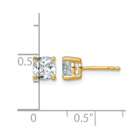 14ky 1 1/2ct Cert Lab Grown Dia VS/SI+ G+ Cushion Comp 4 Prong Stud Earring