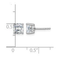 14kw 2ct Cert Lab Grown Dia VS/SI+ G+ Cushion Comp 4 Prong Stud Earrings
