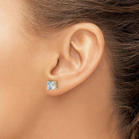 14ky 3ct Cert Lab Grown Dia VS/SI+ G+ Cushion Comp 4 Prong Stud Earrings