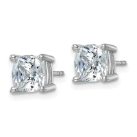 14kw 4ct Cert Lab Grown Dia VS+ F+ Cushion Comp 4 Prong Stud Earrings