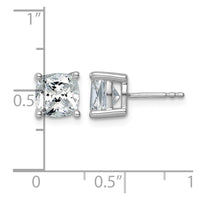 14kw 4ct Cert Lab Grown Dia VS+ F+ Cushion Comp 4 Prong Stud Earrings