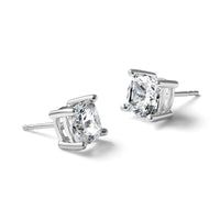 14kw 4ct Lab Grown Diamond VS+ F+ Cushion Comp 4 Prong Stud Earrings