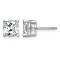 14kw 4ct Lab Grown Diamond VS+ F+ Cushion Comp 4 Prong Stud Earrings