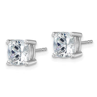 14kw 5ct Lab Grown Diamond VS+ F+ Cushion Comp 4 Prong Stud Earrings