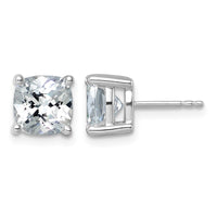14kw 5ct Lab Grown Diamond VS/SI+ G+ Cushion Comp 4 Prong Stud Earrings