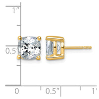 14ky 5ct Lab Grown Diamond VS/SI+ G+ Cushion Comp 4 Prong Stud Earrings