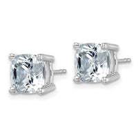14kw 6ct Cert Lab Grown Dia VS+ F+ Cushion Comp 4 Prong Stud Earrings
