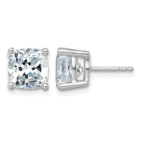 14kw 6ct Cert Lab Grown Dia VS+ F+ Cushion Comp 4 Prong Stud Earrings