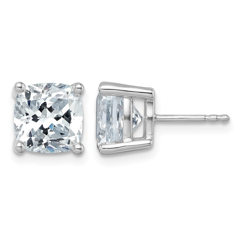 14kw 6ct Lab Grown Diamond VS/SI+ G+ Cushion Comp 4 Prong Stud Earrings