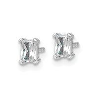 14kw 1/2ct Lab Grown Dia VS/SI+ G+ Radiant Comp 4 Prong Stud Earrings