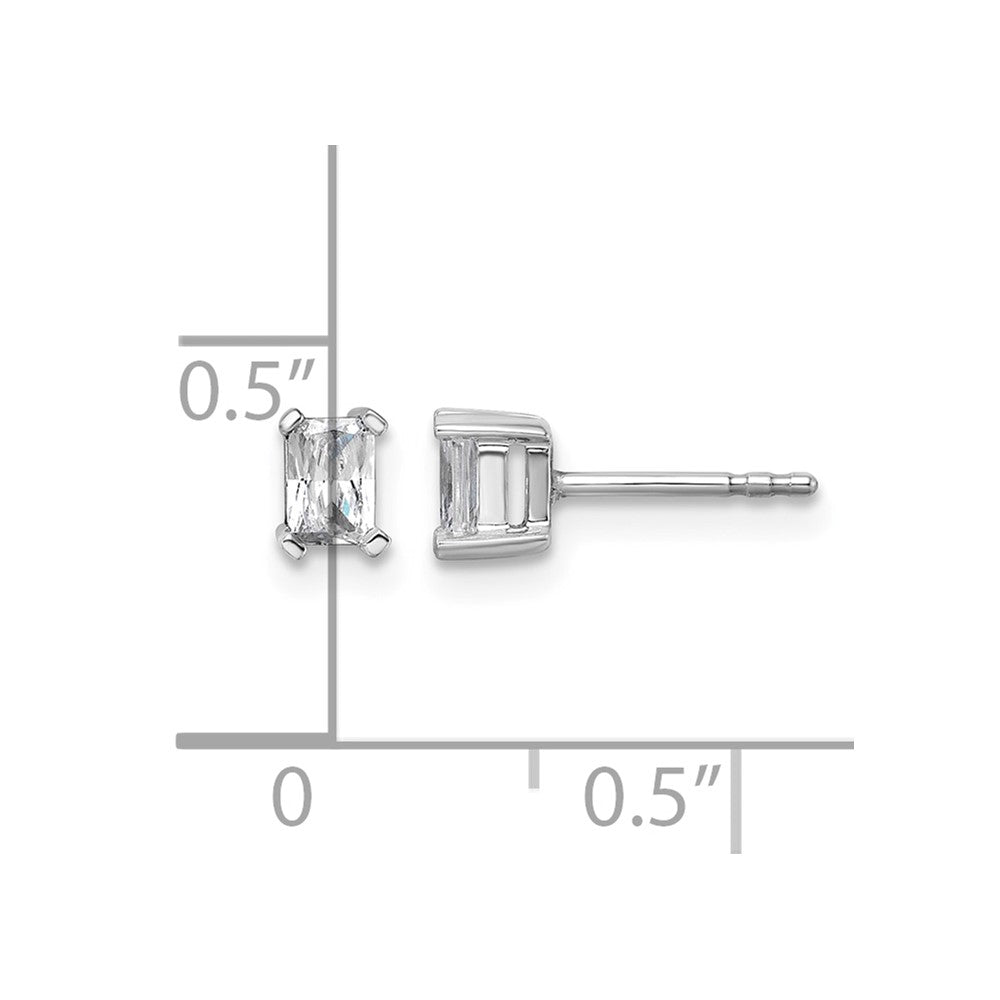 14kw 1/2ct Lab Grown Dia VS/SI+ G+ Radiant Comp 4 Prong Stud Earrings