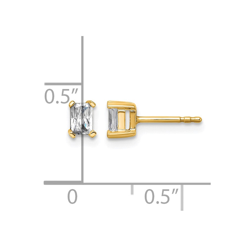 14ky 1/2ct Lab Grown Diamond VS/SI+ G+ Radiant Comp 4 Prong Stud Earrings